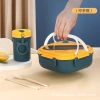 lunchbox plastic lunchbox, Japanese-style large-capacity square student lunchbox, microwave oven snack lunchbox Specification image